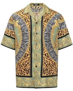 Versace Wild Cats-Seidenhemd - Mehrfarbig