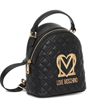 Love Moschino Quilted Logo Backpack - Black