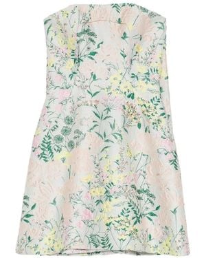 Pamella Roland Robe Courte Bustier En Brocart - Green