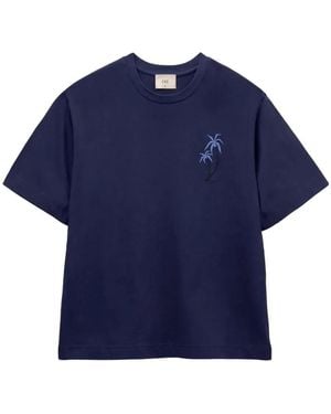CHE Palmido-Embroidered T-Shirt - Blue