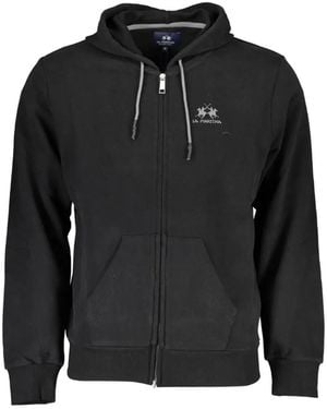 La Martina Sudadera Con Capucha Y Logo Bordado - Negro