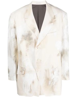 Yohji Yamamoto Abstract-Print Jacket - White