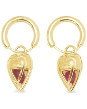CAPSULE ELEVEN Heart-Pendant Hoop Earrings - Metallic
