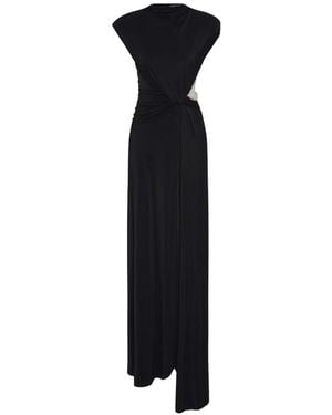 Rachel Gilbert Rico Crystal-Embellished Gathered Gown - Black