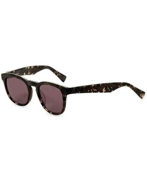 John Varvatos Matte Camouflage-Pattern Square-Frame Sunglasses - Brown