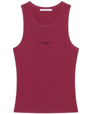 Givenchy Top Sin Mangas Con Logo Estampado - Morado