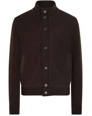 ZEGNA Button-Fastening Panelled Cardigan - Black