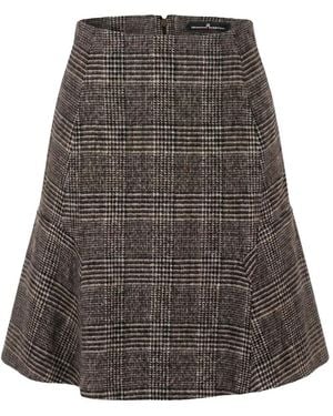 Ermanno Scervino Prince Of Wales-Check Wool Mini Skirt - Brown
