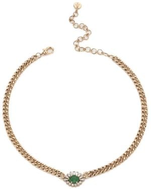 SHAY Emerald Evil Eye Necklace - Mettallic