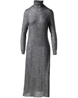 Beautiful People Long-Sleeve Turtleneck Midi Dress - Grey