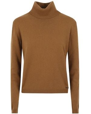 Kiton Roll-Neck Knitted - Brown