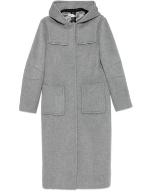 Liviana Conti Hooded Storm-Flap Coat - Grey