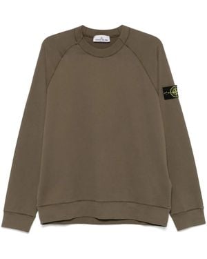 Stone Island Felpa Con Applicazione Compass - Neutro