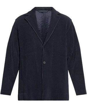 Homme Plissé Issey Miyake Pleated Single-Breasted Blazer - Blue