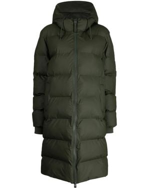 Rains Alta Quilted Padded Coat - Green
