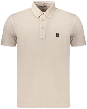 Refrigiwear Mirror Logo-Patch Cotton Polo Shirt - Natural