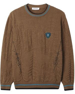 Kiko Kostadinov Embossed-Detail Jumper - Brown