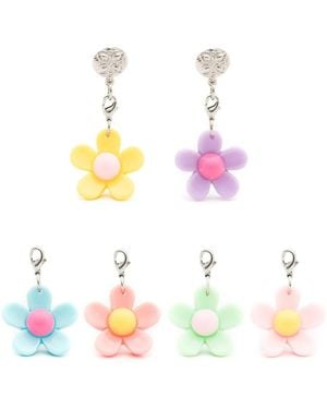 Amir Slama Floral-Appliqué Drop Earrings - Multicolour