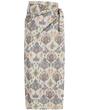 Bazar Deluxe Patterned Wrap Skirt - White