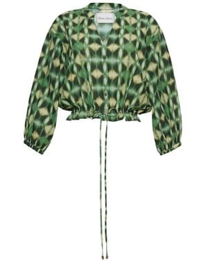 Cara Cara Perrin Geometric-Print Blouse - Green
