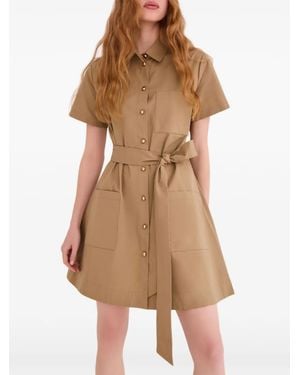 Cara Cara Lagos Belted Shirt Mini Dress - Natural