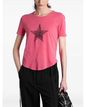 Ann Demeulemeester Star-Print T-Shirt - Pink