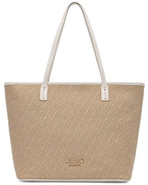 Liu Jo Patterned Tote Bag - Natural