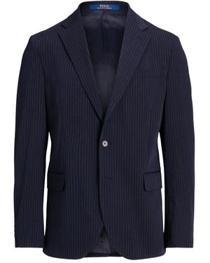 Polo Ralph Lauren Stripe-Pattern Single-Breasted Blazer - Blue