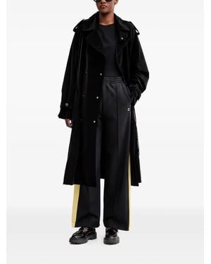 Rains Belted Snap-Buttoned Trench Coat - Black