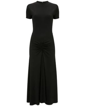 Victoria Beckham Blaire Gathered Midi Dress - Black