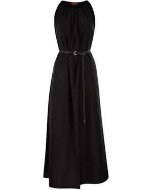 Max Mara Halterneck Belted Maxi Dress - Black