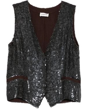 P.A.R.O.S.H. Chaleco Gadget con lentejuelas - Negro