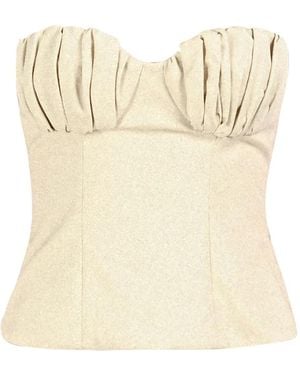ROWEN ROSE Top Tipo Bustier Con Diseño Fruncido - Neutro