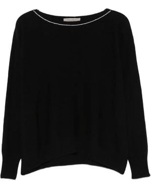 D.exterior Embellished-Neck Sweater - Black