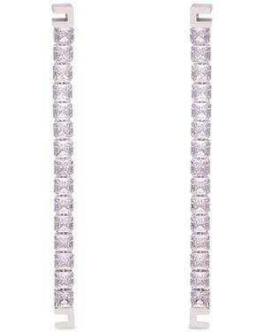 Elisabetta Franchi Earrings With Rhinestones - White