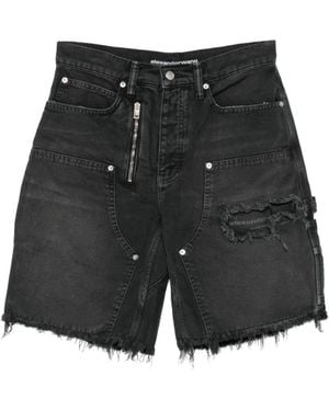 Alexander Wang Zip Mid-Rise Carpenter Shorts - Black
