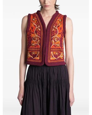 Antik Batik Suna Gilet - Red