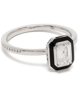 Selim Mouzannar 18Kt Mina Diamond Enamel Ring - Metallic