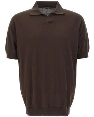 FILIPPO DE LAURENTIIS Ribbed-Trim T-Shirt - Brown