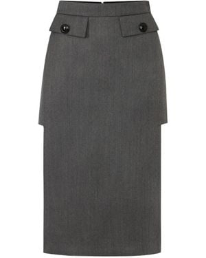 Elisabetta Franchi Cool Wool Skirt - Gray