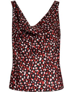 Cynthia Rowley Seidentop Mit Schalkragen - Rot
