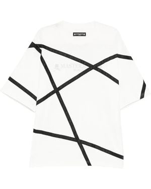 MASTERMIND WORLD Skull-Print Tape-Detail T-Shirt - White