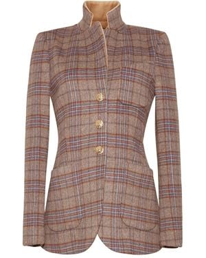 Cara Cara Blazer Ross En Laine À Carreaux - Marron