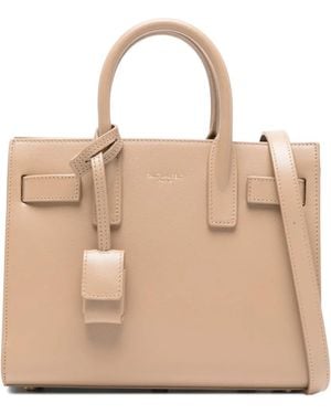 Saint Laurent Clutch Met Handvat En Bedel - Naturel