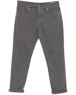 Brunello Cucinelli Garment-Dyed Five-Pocket Trousers - Grey