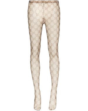 Gucci Collants a motif GG - Marron