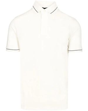 Emporio Armani Logo-Detail Short-Sleeve Polo Shirt - White