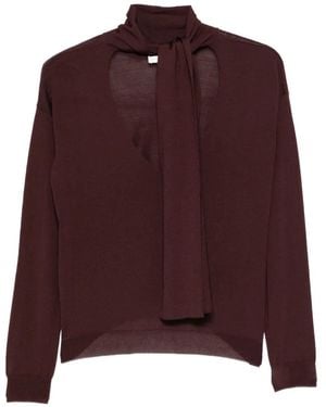 Roberto Collina Cut-Out Tie-Fastening Sweater - Purple