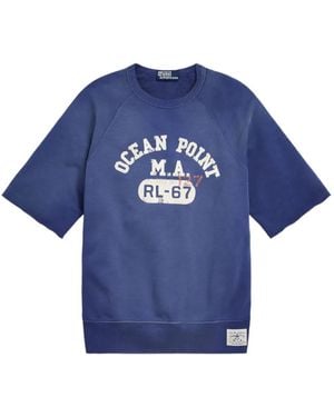 Polo Ralph Lauren Short-Sleeve Crew-Neck Sweatshirt - Blue