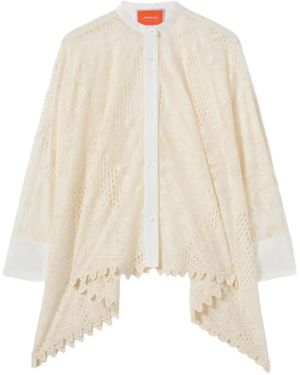 La DoubleJ Lace Collared Shirt - White